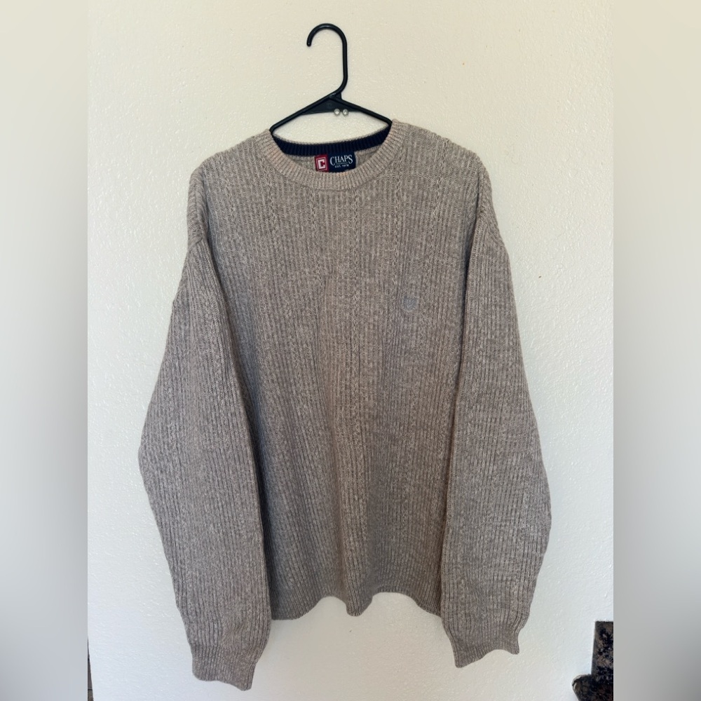 Chaps Grey Vintage Sweater - Fisherman’s Knit XXL